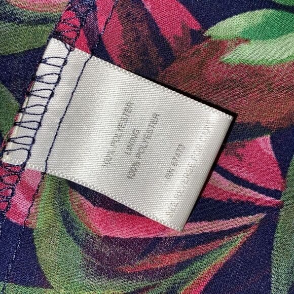 Just Taylor Wm’s Sz 8 Navy Blue Floral Lined Tie Shoulder Back Zip Maxi Dress - Picture 6 of 6